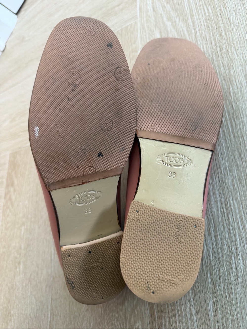 Tod’s Pink Leather Tassel Loafers Size 38 Made in Italy Luxury Flats - Picture 8 of 14